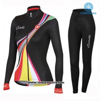 2016 Maillot Ciclismo Femme Castelli Noir Manches Longues et Cuissard