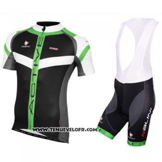 2016 Maillot Ciclismo Nalini Vert Noir Manches Courtes et Cuissard