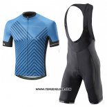 2017 Maillot Ciclismo Altura Peloton Bleu Manches Courtes et Cuissard