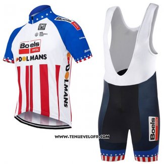 2017 Maillot Ciclismo Boels Dolmans Champion Etats Unis Manches Courtes et Cuissard