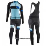 2017 Maillot Ciclismo Femme Orbea Noir et Bleu Manches Longues et Cuissard