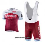 2017 Maillot Ciclismo Katusha Alpecin Rouge et Blanc Manches Courtes et Cuissard