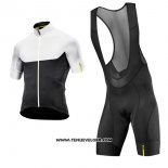 2017 Maillot Ciclismo Mavic Noir et Blanc Manches Courtes et Cuissard