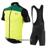 2017 Maillot Ciclismo Pearl Izumi Jaune et Noir Manches Courtes et Cuissard