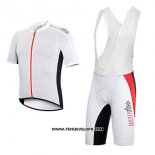 2017 Maillot Ciclismo RH+ Rouge et Blanc Manches Courtes et Cuissard