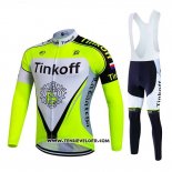 2017 Maillot Ciclismo Tinkoff Brillant Vert Manches Longues et Cuissard