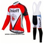 2017 Maillot Ciclismo Tinkoff Rouge Manches Longues et Cuissard
