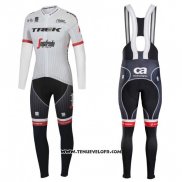 2017 Maillot Ciclismo Trek Segafredo Blanc Manches Longues et Cuissard