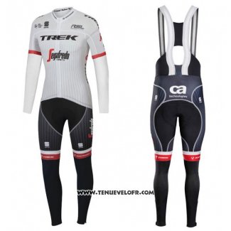 2017 Maillot Ciclismo Trek Segafredo Blanc Manches Longues et Cuissard