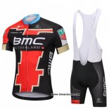 2018 Maillot Ciclismo BMC Noir et Rouge Manches Courtes et Cuissard