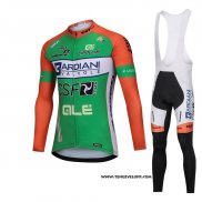 2018 Maillot Ciclismo Bardiani CSF Vert Manches Longues et Cuissard