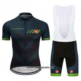 2018 Maillot Ciclismo Castelli Fonce Vert Manches Courtes et Cuissard