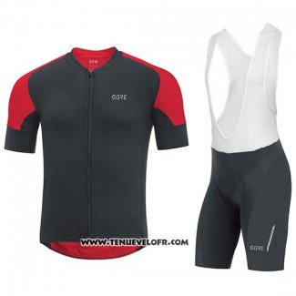 2018 Maillot Ciclismo Gore C7 Cc Noir et Rouge Manches Courtes et Cuissard