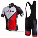 2018 Maillot Ciclismo Merida Rouge Blanc Manches Courtes et Cuissard
