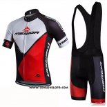 2018 Maillot Ciclismo Merida Rouge Blanc Manches Courtes et Cuissard