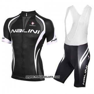 2018 Maillot Ciclismo Nalini Noir et Blanc Manches Courtes et Cuissard