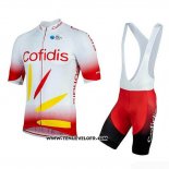 2019 Maillot Ciclismo Cofidis Rouge Blanc Manches Courtes et Cuissard
