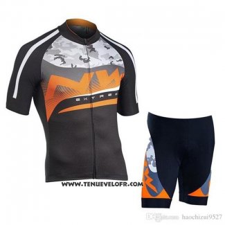 2019 Maillot Ciclismo Northwave Argent Orange Noir Manches Courtes et Cuissard