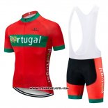 2019 Maillot Ciclismo Portugal Vert Rouge Manches Courtes et Cuissard