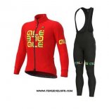 2020 Maillot Ciclismo ALE Rouge Jaune Manches Longues et Cuissard