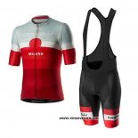 2020 Maillot Ciclismo Castelli Gris Rouge Manches Courtes et Cuissard