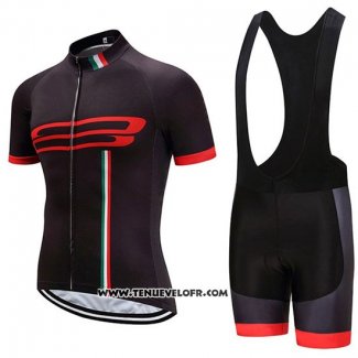 2020 Maillot Ciclismo Giro D'italie Noir Rouge Manches Courtes et Cuissard