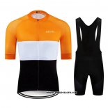 2020 Maillot Ciclismo Le Col Noir Blanc Jaune Manches Courtes et Cuissard