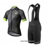 2020 Maillot Ciclismo Merida Jaune Noir Manches Courtes et Cuissard