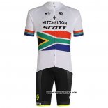 2020 Maillot Ciclismo Mitchelton-scott Champion Afrique Du Sud Manches Courtes et Cuissard