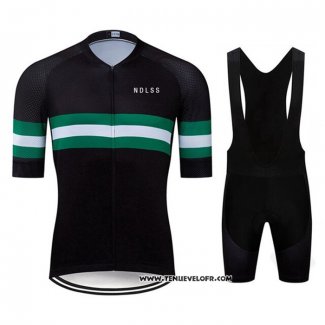 2020 Maillot Ciclismo NDLSS Noir Vert Manches Courtes et Cuissard