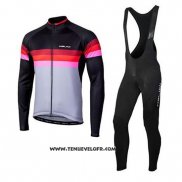 2020 Maillot Ciclismo Nalini Noir Rouge Manches Longues et Cuissard