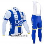 2020 Maillot Ciclismo W52-FC Porto Blanc Bleu Manches Longues et Cuissard