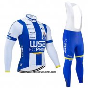 2020 Maillot Ciclismo W52-FC Porto Blanc Bleu Manches Longues et Cuissard