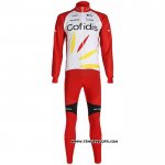 2020 Maillot Cyclisme Cofidis Blanc Rouge Manches Longues et Cuissard