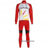 2020 Maillot Cyclisme Cofidis Blanc Rouge Manches Longues et Cuissard