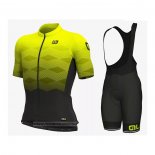 2021 Maillot Cyclisme ALE Jaune Manches Courtes et Cuissard