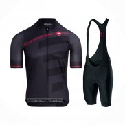 2021 Maillot Cyclisme Castelli Fonce Noir Manches Courtes et Cuissard