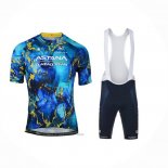 2023 Maillot Cyclisme Astana Bleu Manches Courtes et Cuissard