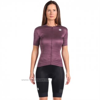 2023 Maillot Cyclisme Femme Sportful Lumiere Violet Manches Courtes et Cuissard