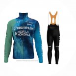 2024 Maillot Cyclisme Ag2r La Mondiale Profond Bleu Manches Longues Et Cuissard