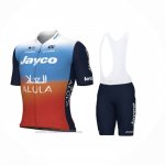 2024 Maillot Cyclisme Jayco AlUla Bleu Orange Manches Courtes Et Cuissard