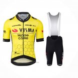 2024 Maillot Cyclisme Jumbo Visma Jaune Noir Manches Courtes Et Cuissard
