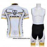 2009 Maillot Ciclismo Trek Noir et Blanc Manches Courtes et Cuissard