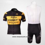 2010 Maillot Ciclismo Johnnys Jaune et Noir Manches Courtes et Cuissard
