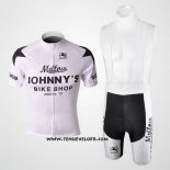 2010 Maillot Ciclismo Johnnys Noir et Blanc Manches Courtes et Cuissard