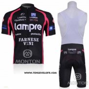 2010 Maillot Ciclismo Lampre Farnese Vini Noir Manches Courtes et Cuissard