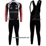 2010 Maillot Ciclismo Shimano Rouge et Noir Manches Longues et Cuissard