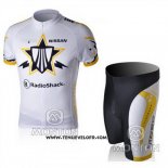 2010 Maillot Ciclismo Trek Blanc et Jaune Manches Courtes et Cuissard