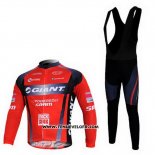 2011 Maillot Ciclismo Giant Noir et Rouge Manches Longues et Cuissard