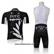 2011 Maillot Ciclismo Htc Highroad Noir et Blanc Manches Courtes et Cuissard